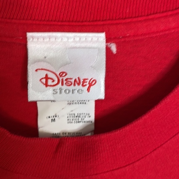 DISNEY STORE Red Mickey Mouse Short Sleeve Crewneck T-shirt 2004 Medium - Picture 2 of 7